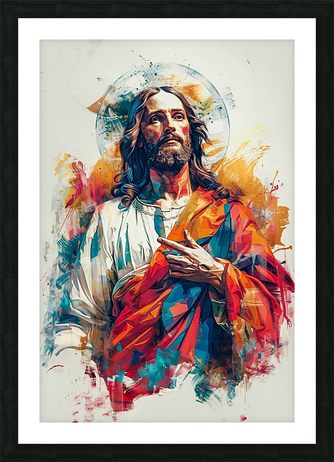 Abstract artistic representation of jesus christ Picture Frame print