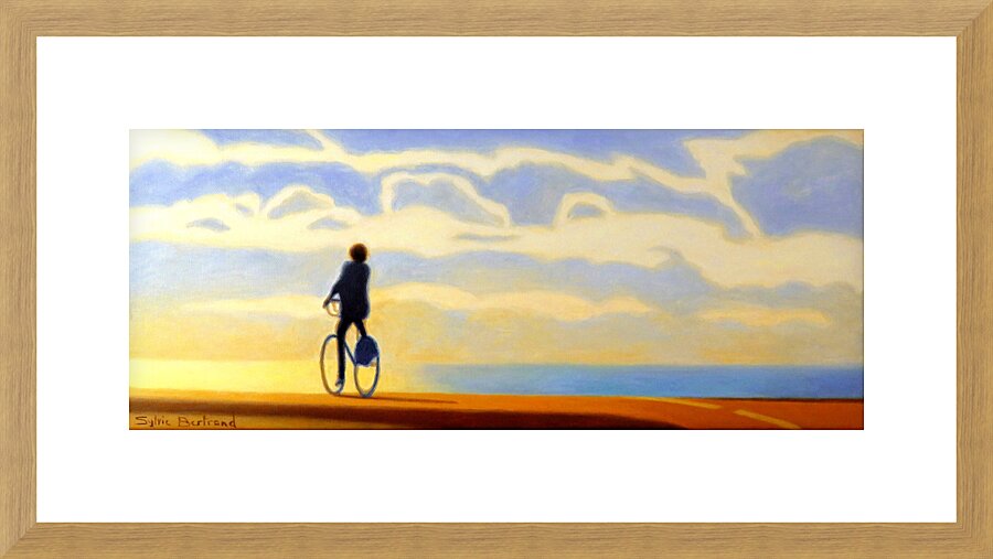 NUAGES LUMIERE ET CYCLISTE inspire du QUAI RAUBA CAPEU  NICE - CLOUDS  LIGHT AND CYCLIST  inspired by QUAI RAUBA CAPEU  NICE Picture Frame print