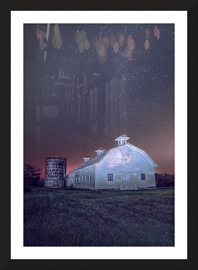 Virginia White Barn Under the Stars Picture Frame print