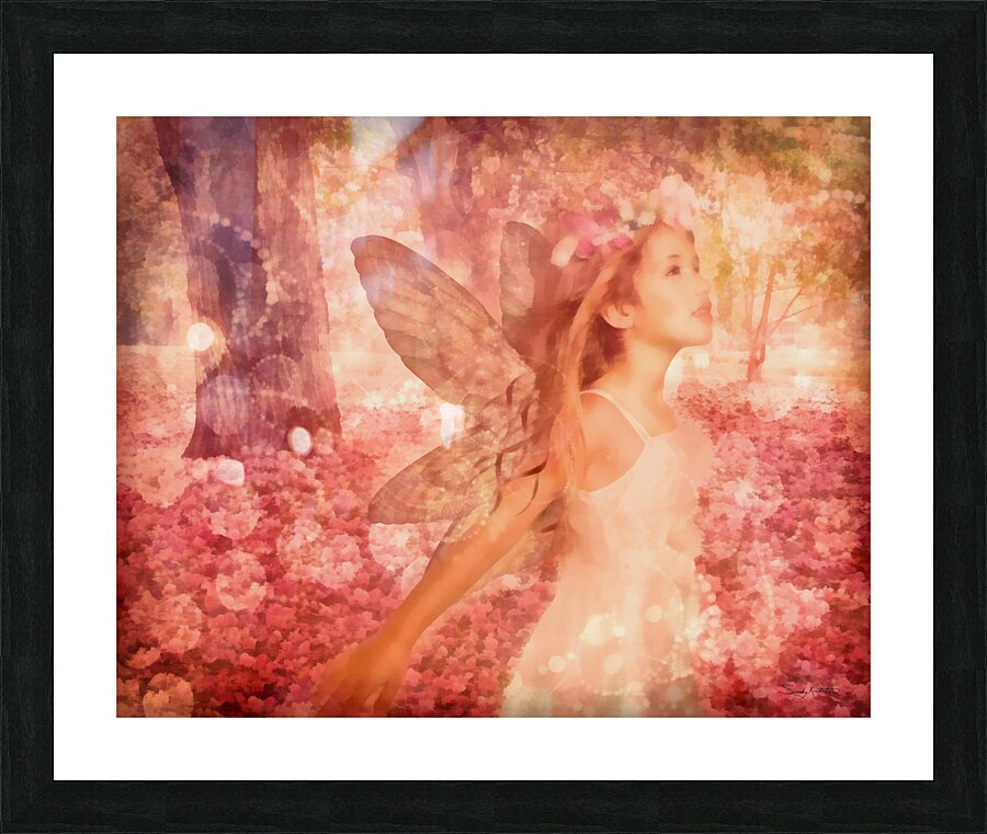 Cute Pink Fairy of Spring Fantasy Art Picture Frame print
