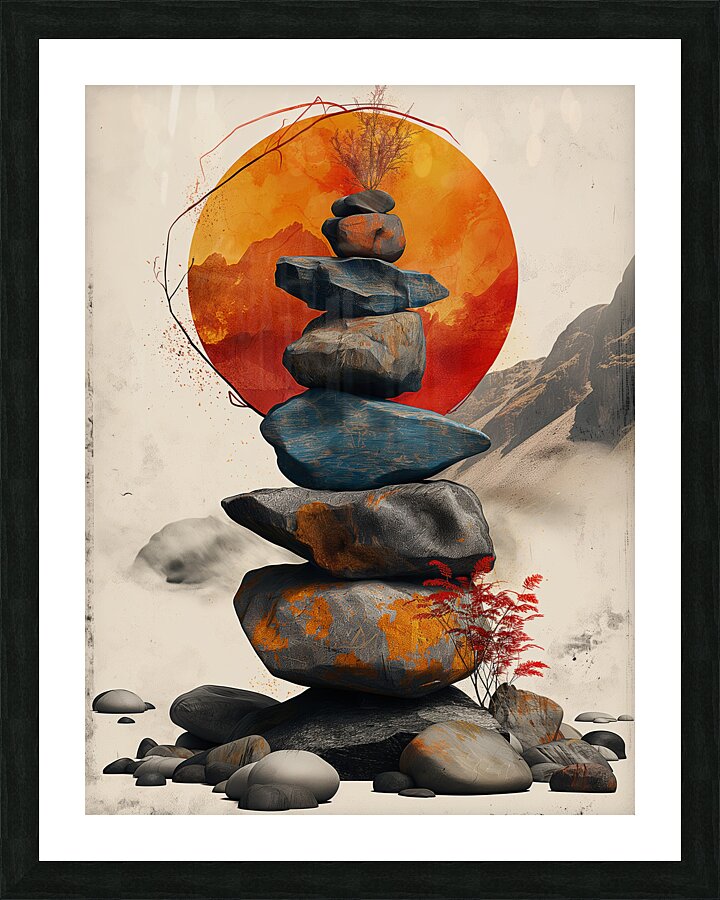 Sunset Stones Picture Frame print