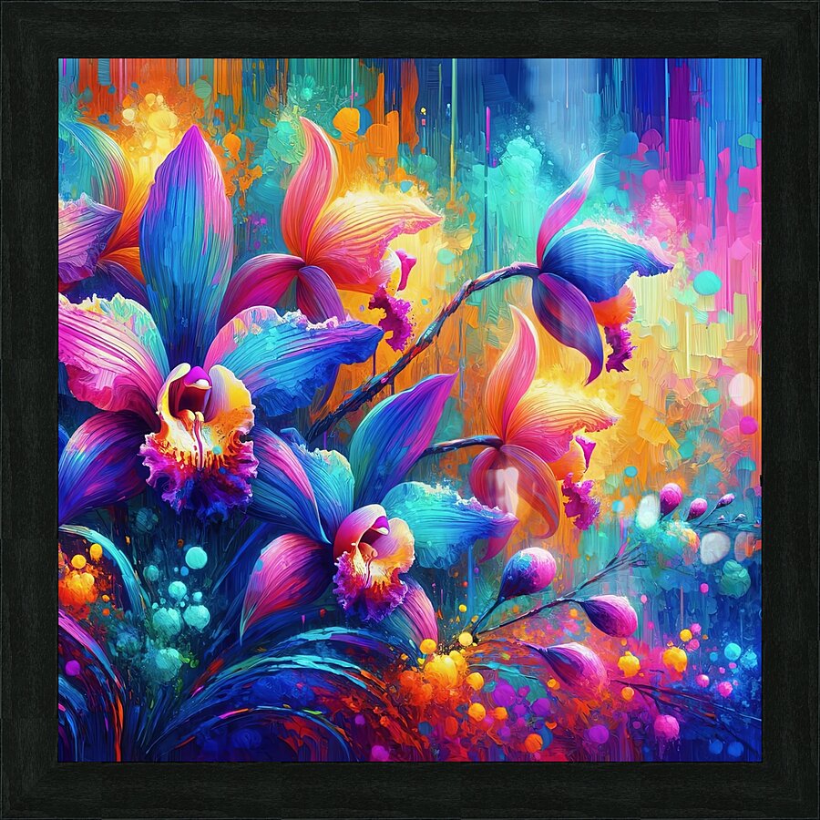 ai artist debra amerson plant artistry rainbow or  Framed Print Print