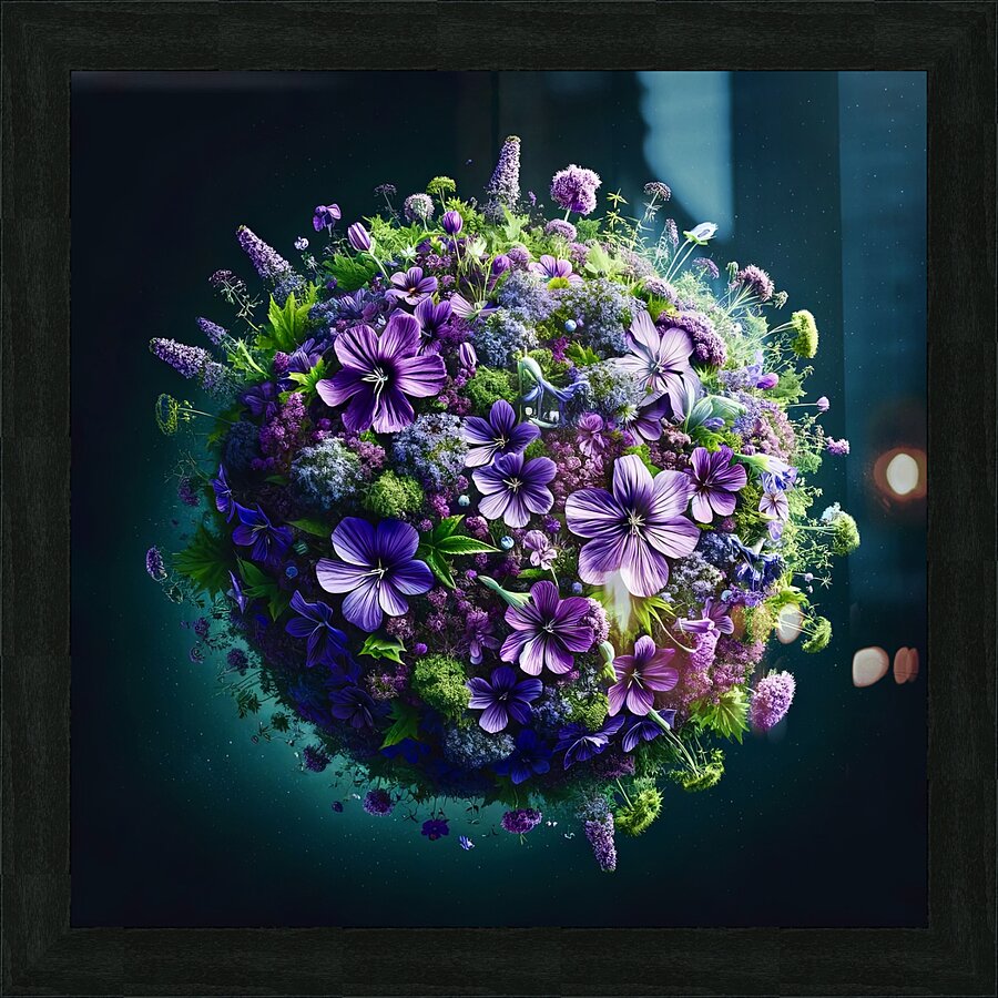ai artist debra amerson plant artistry purple pla Picture Frame print