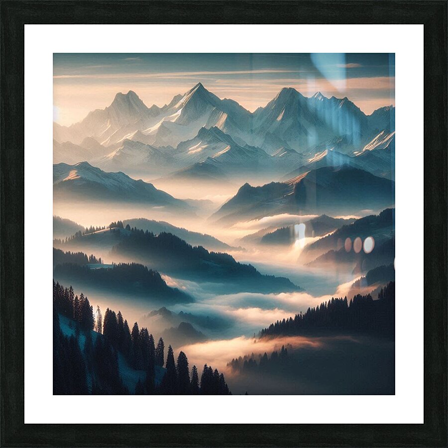 Mountain Peaks at Dawn Picture Frame print