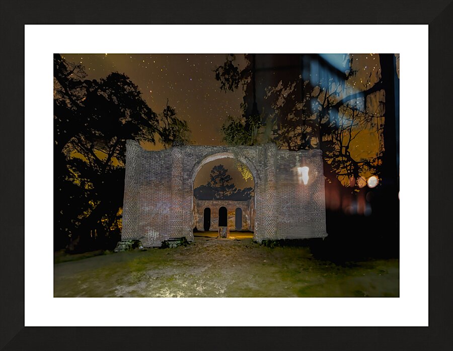 Old Sheldon Church Under the Stars Picture Frame print