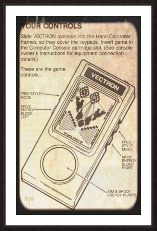1980s Vectron Video Game Control Pad Art Picture Frame print