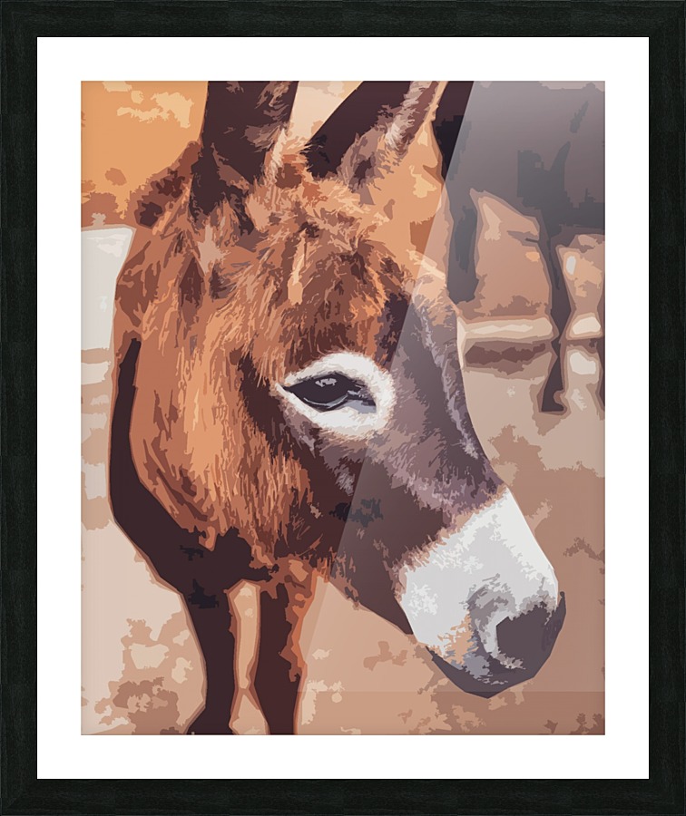 Donkey poster style  Framed Print Print