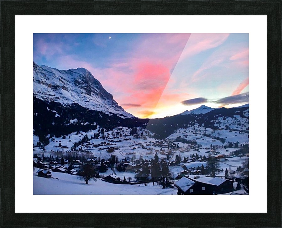 Grindelwald Switzerland sunset Picture Frame print