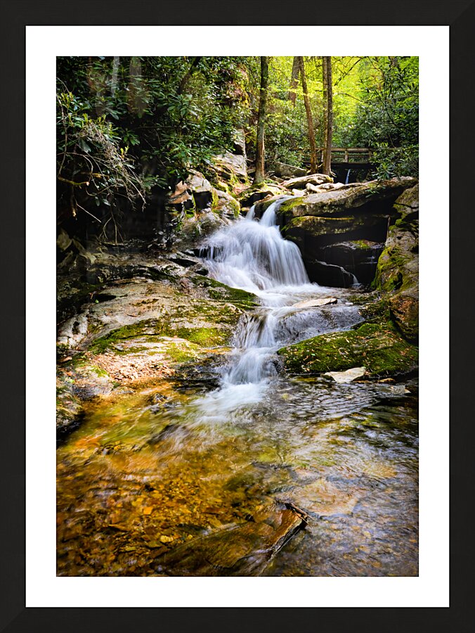 Blue Ridge Duggers Knob Waterfall Picture Frame print