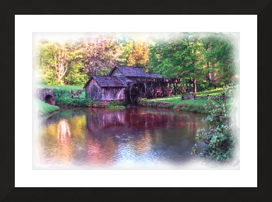 Painterly Mabry Mill Picture Frame print