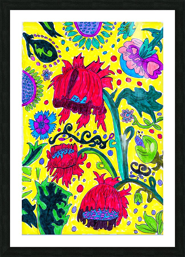 Abstract Poppy Flowers Picture Frame print