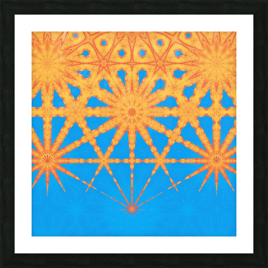 Abstract Tango and Turquoise Picture Frame print