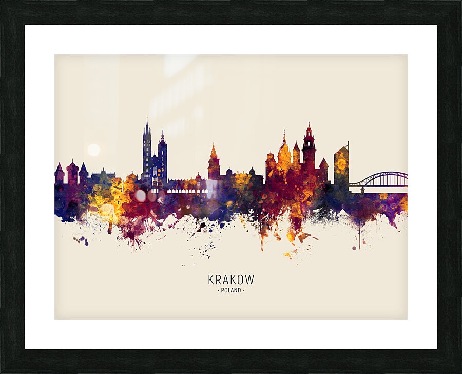 Krakow Poland Skyline Picture Frame print