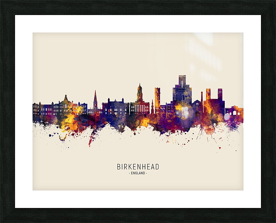 Birkenhead England Skyline Picture Frame print