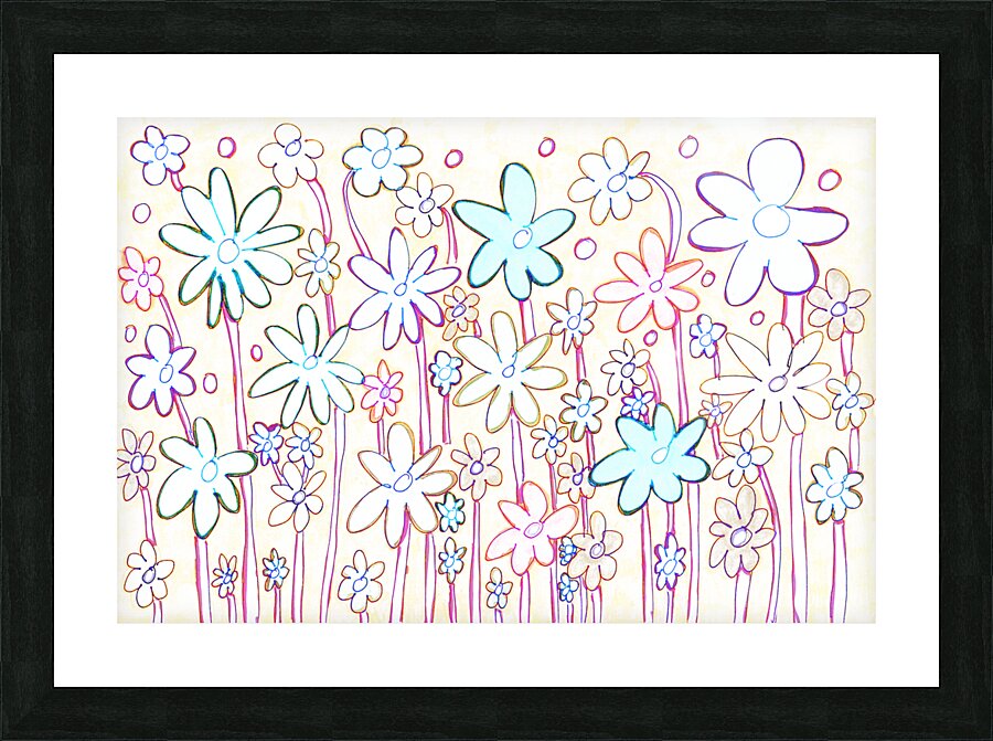 Abstract Pastel Floral Display Picture Frame print