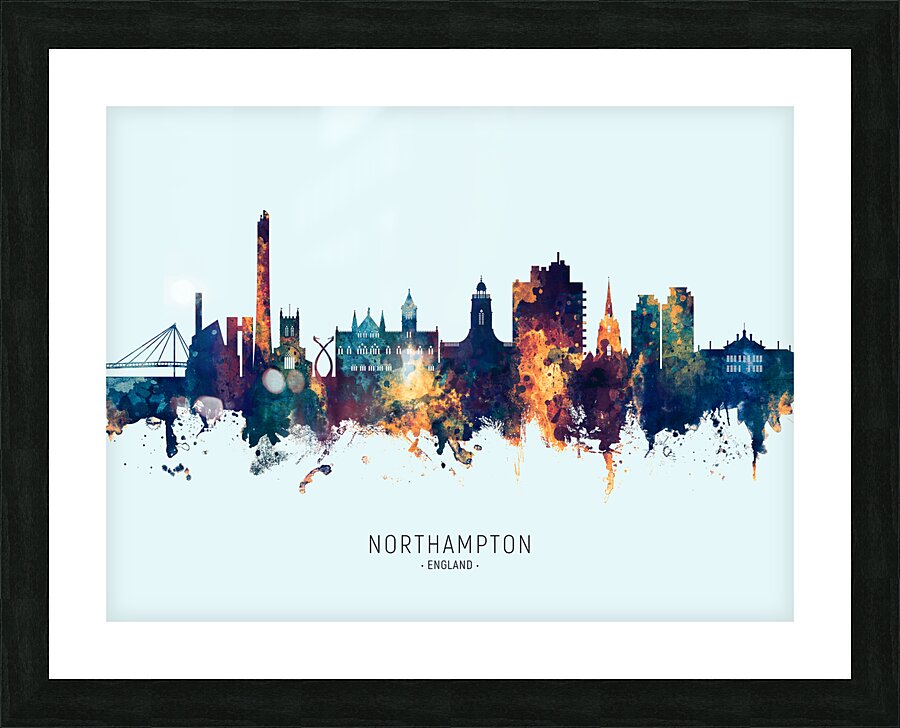 Northampton England Skyline Picture Frame print