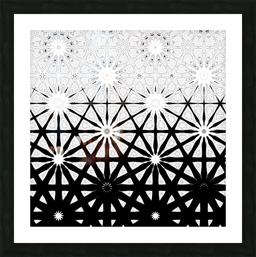 Abstract Black and White Stars Design Picture Frame print