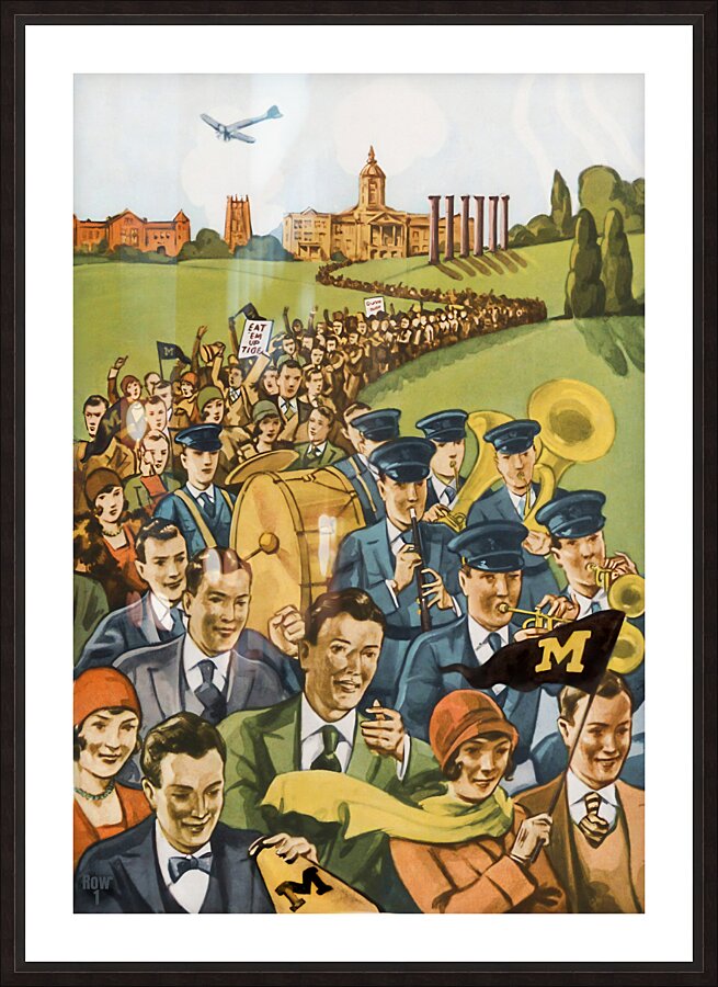 Vintage Missouri Football Gameday in Columbia Picture Frame print