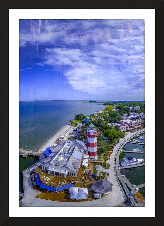 Aerial Hilton Head Lighthouse Vertical Picture Frame print