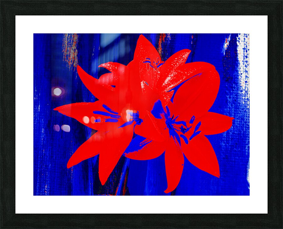  Abstract Bright Trio of Lilies Picture Frame print