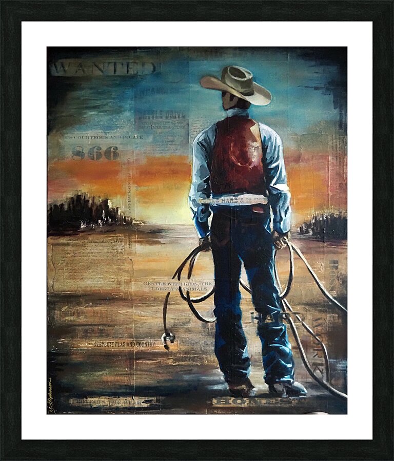 Cowboy Picture Frame print