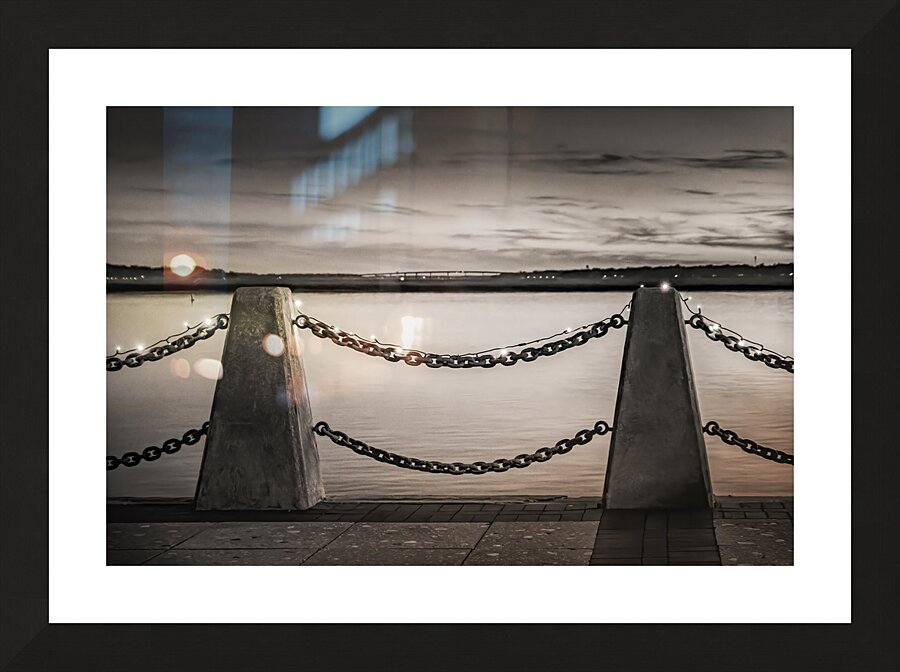 Beaufort South Carolina Harbor Walk Pilllers Picture Frame print