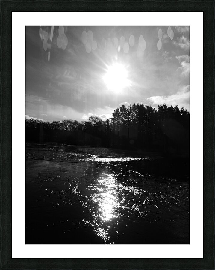 Sun and the River Spey in the Scottish Highlands Picture Frame print