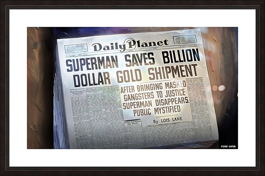 Superman Saves Billion Dollar Gold Shipment Picture Frame print
