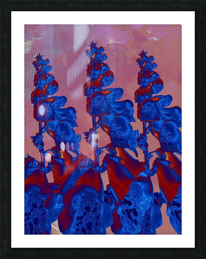 Abstract Vibrant Foxgloves on an Abstract Background Picture Frame print