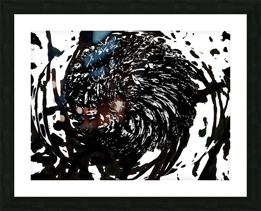  Abstract Swirling Black and White Woodland Plant Picture Frame print