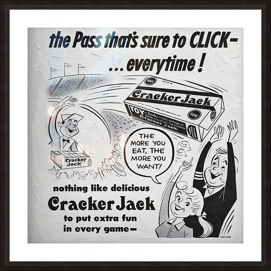 vintage cracker jack ad Picture Frame print