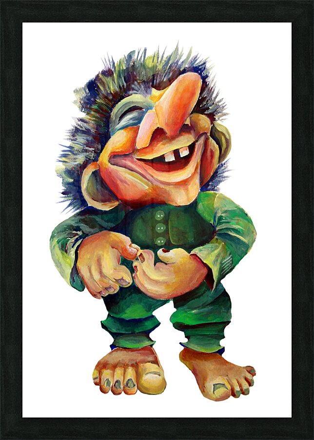 Cheerful Troll Spirit – Nordic Mischief A Forest Friend Picture Frame print