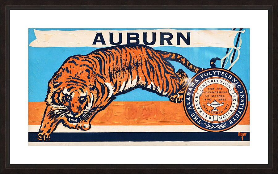 1958 Auburn Ticket Stub Remix Art Picture Frame print