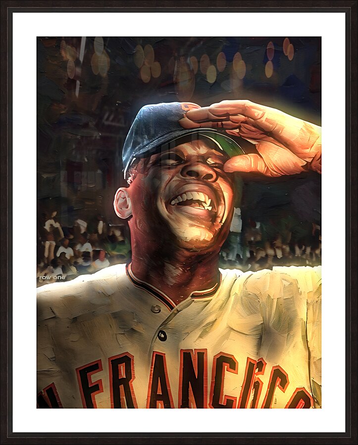 Willie Mays Smiling Picture Frame print