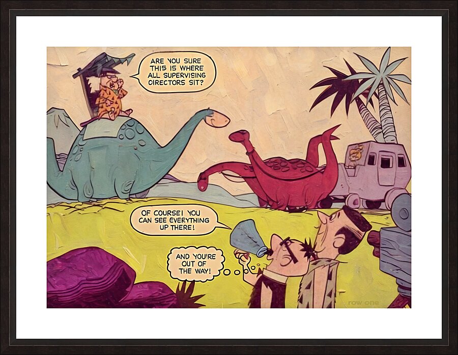 1963 Fred Flintstone Supervising at Work Picture Frame print