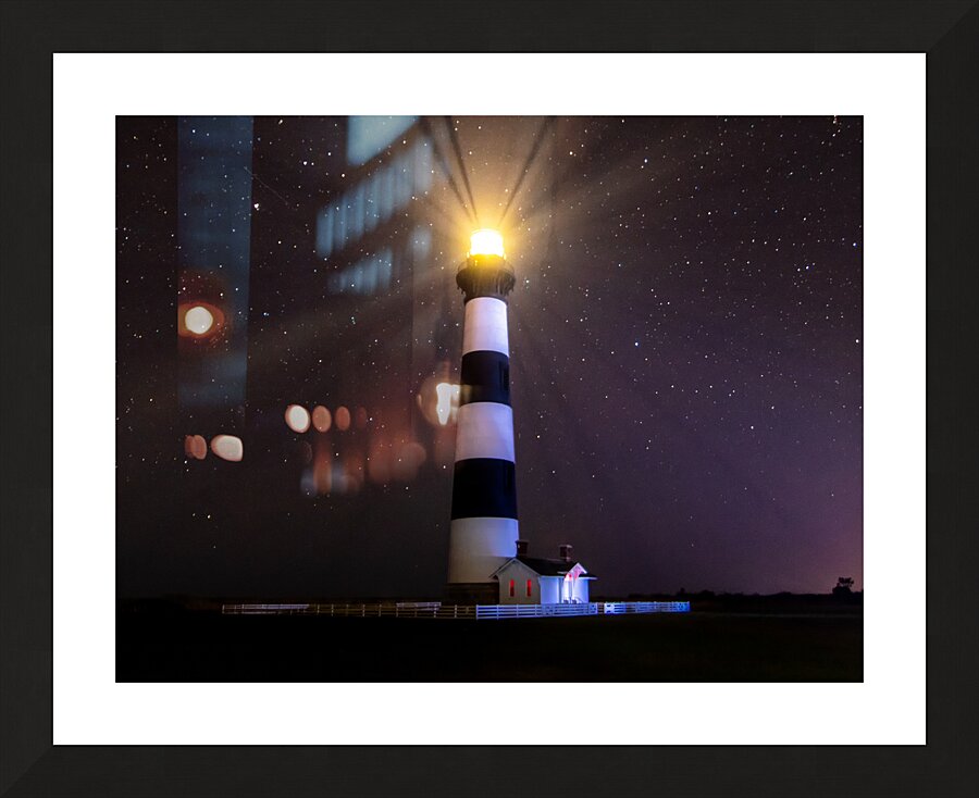 Bodie Lighthouse Stars at Night Picture Frame print
