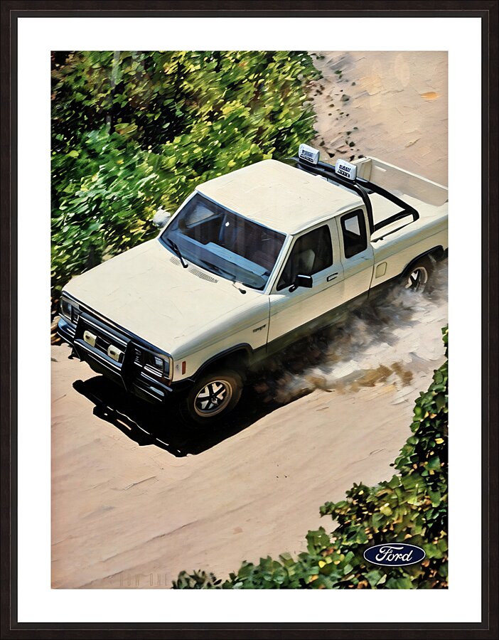 trucks 1986 ford truck art row one Picture Frame print