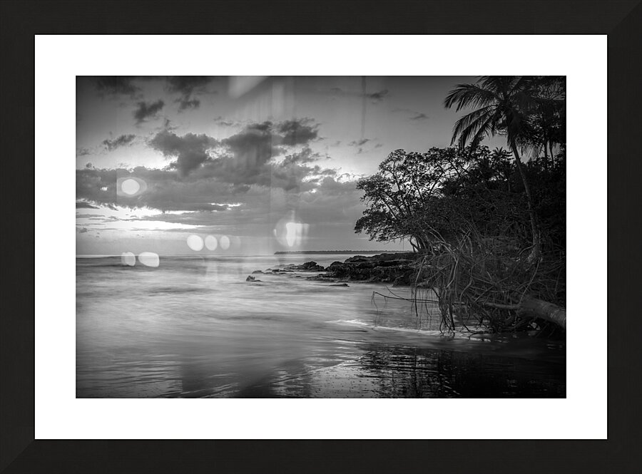 Eastern Costa Rica Caribbean Black Sand Beach  Framed Print Print