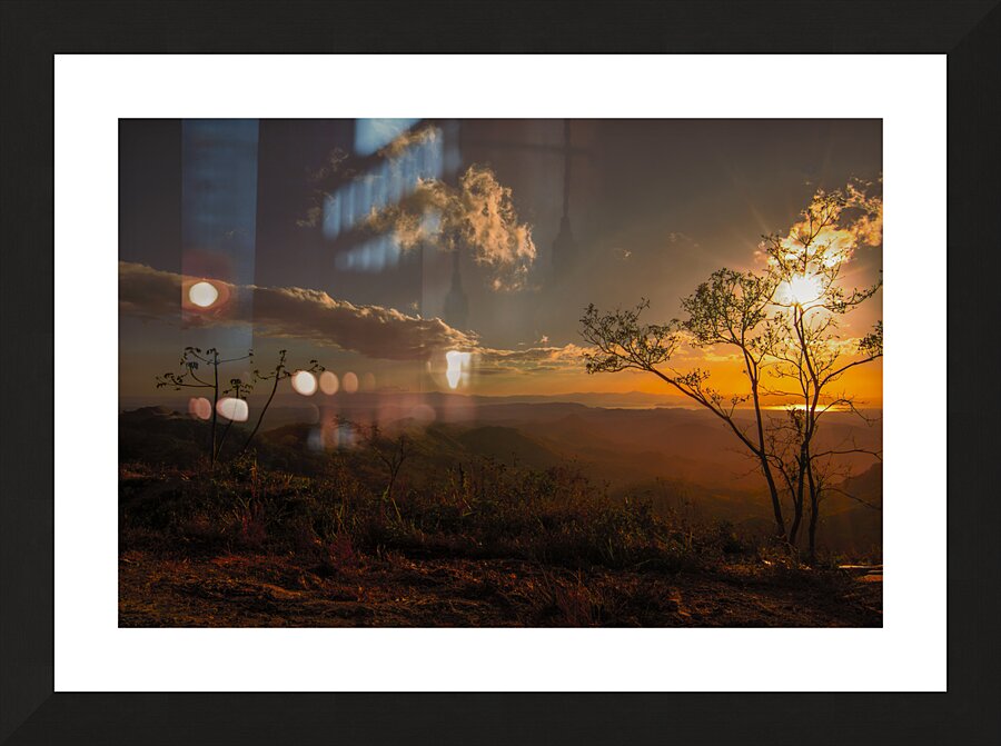 Costa Rica Plantation Hillsides at Sunset  Framed Print Print