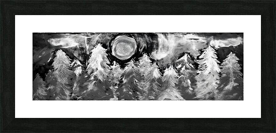 The Forest Drenched in Silver Moonlight Picture Frame print