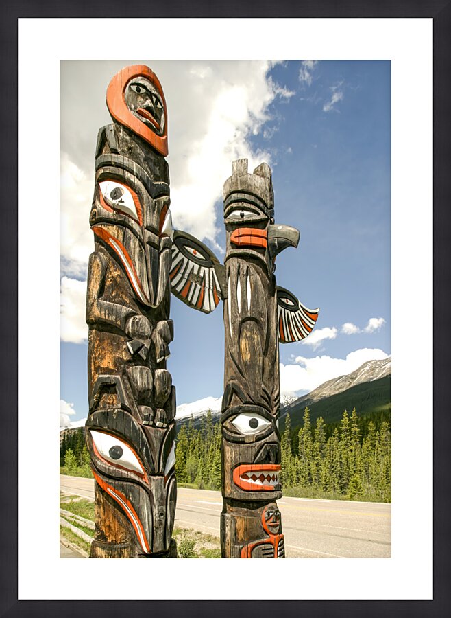 British Columbia Totem Poles  Framed Print Print