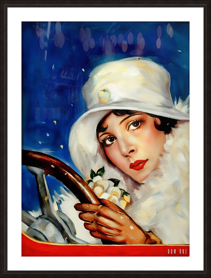 1920s Winter Drive Picture Frame print