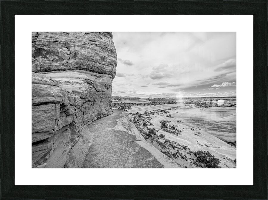 Delicate Arch Narrow Path Grayscale Picture Frame print