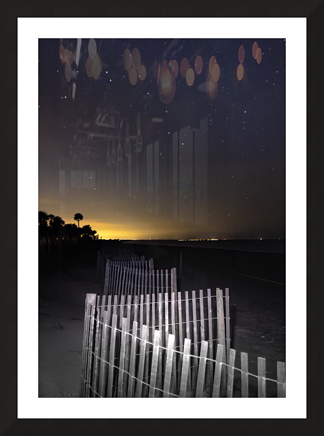Edisto Island Beach Meandering Fence Picture Frame print
