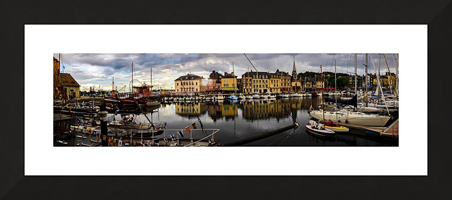 Honfleur Sunset Harbor Panorama Picture Frame print