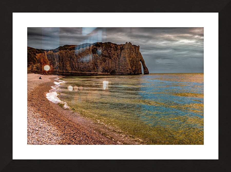 Etretat Cliffs Beach Front Picture Frame print
