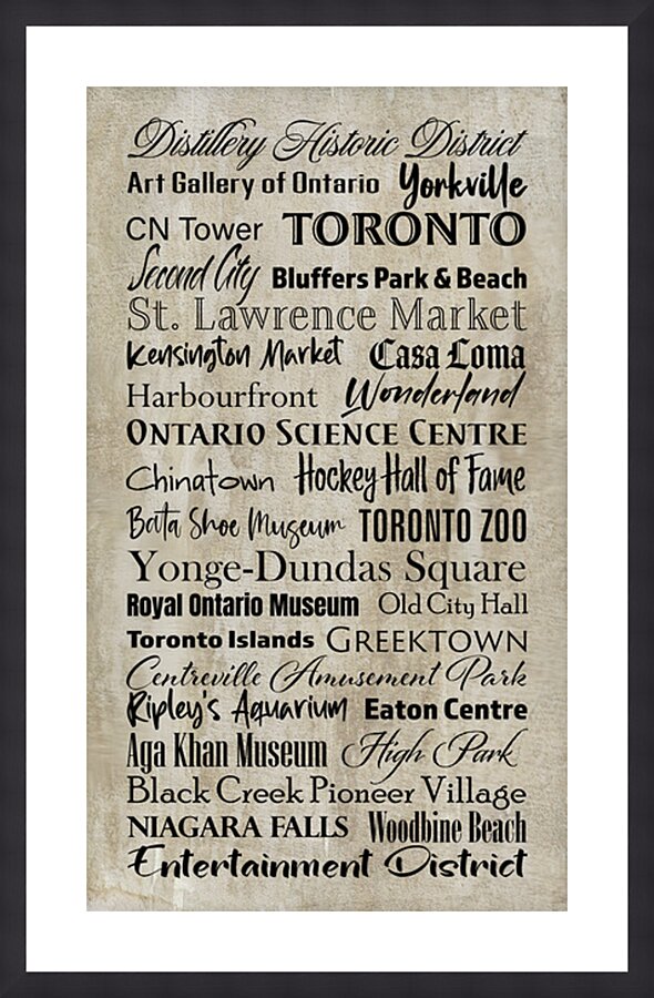 Memoirs of Toronto Picture Frame print