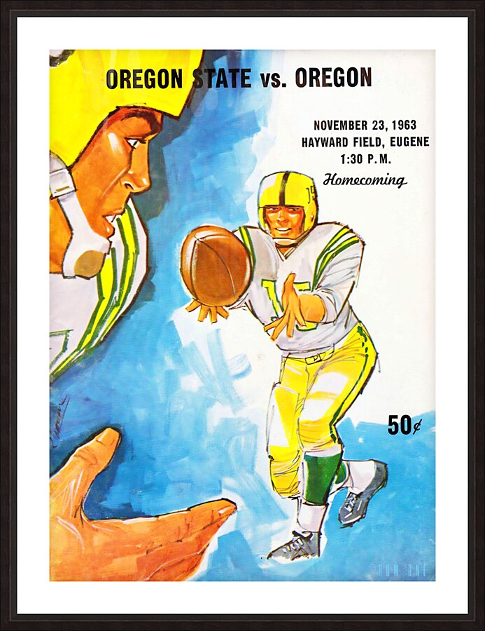 1963 oregon oregon state football cover art Picture Frame print
