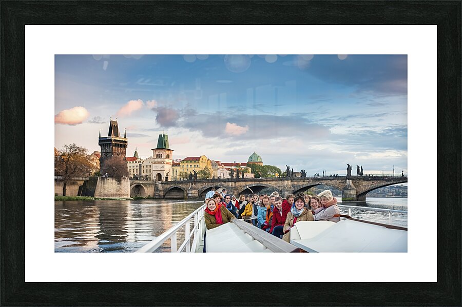 Touristic boat near the Charles bridge in Prague  1722607523.4841 Picture Frame print