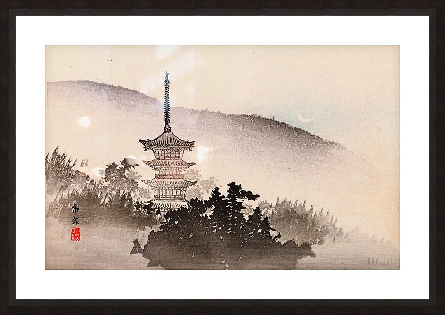 Heian meishō moon Picture Frame print